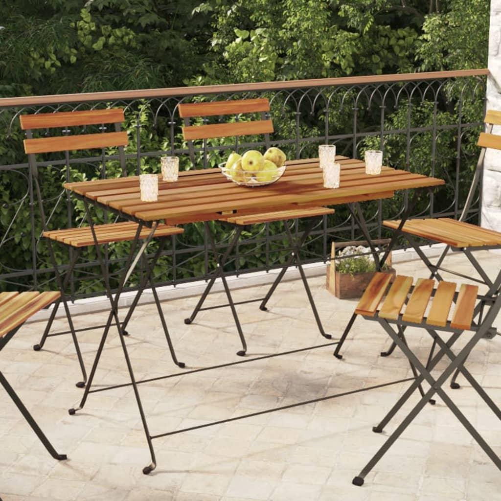 Folding Bistro Table 39.4"x21.3"x28" Solid Wood Acacia and Steel at Set Shop and Smile