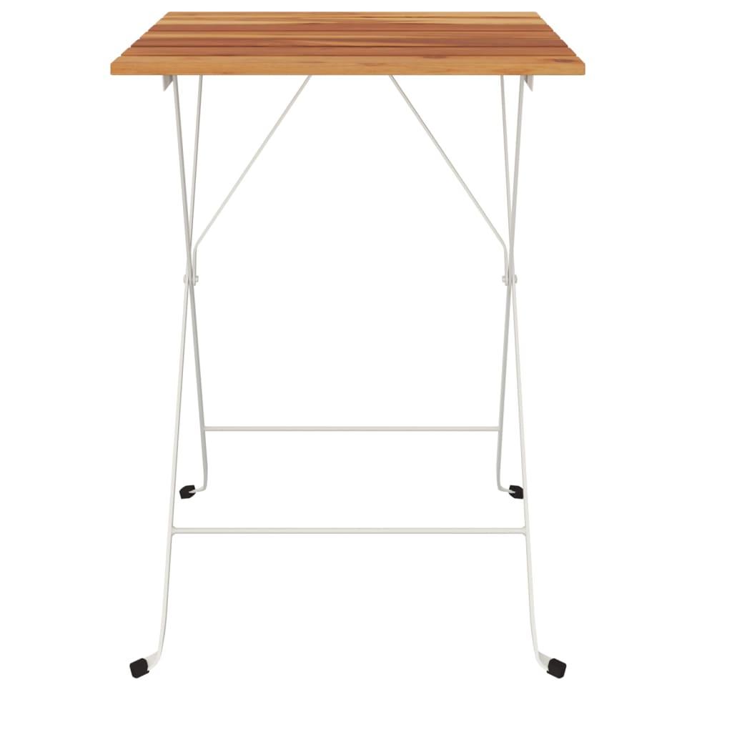 Folding Bistro Table 21.7"x21.3"x28" Solid Wood Acacia and Steel at Set Shop and Smile