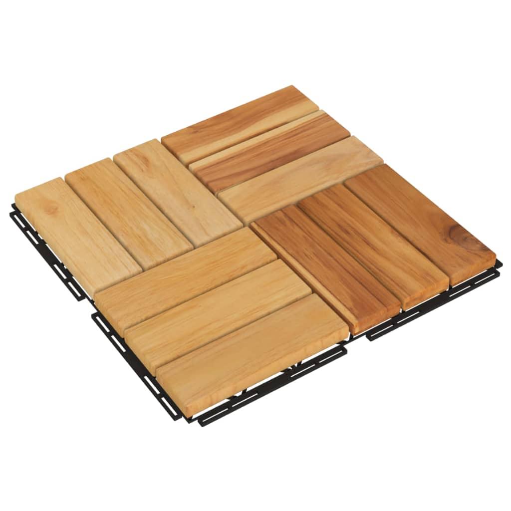 Decking Tiles 10 pcs 11.8"x11.8" Solid Wood Teak at Set Shop and Smile