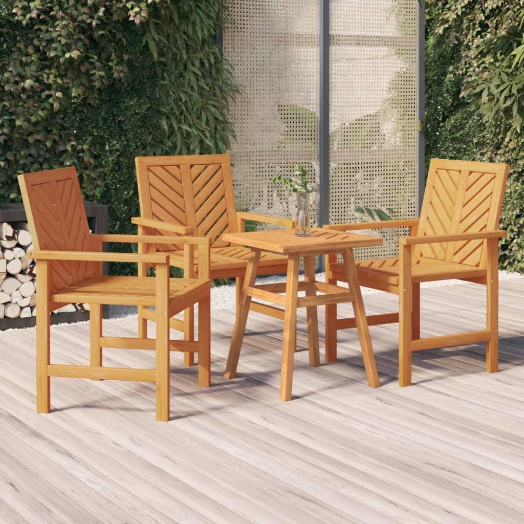 Patio Dining Chairs 3 pcs Solid Wood Acacia at Set Shop and Smile