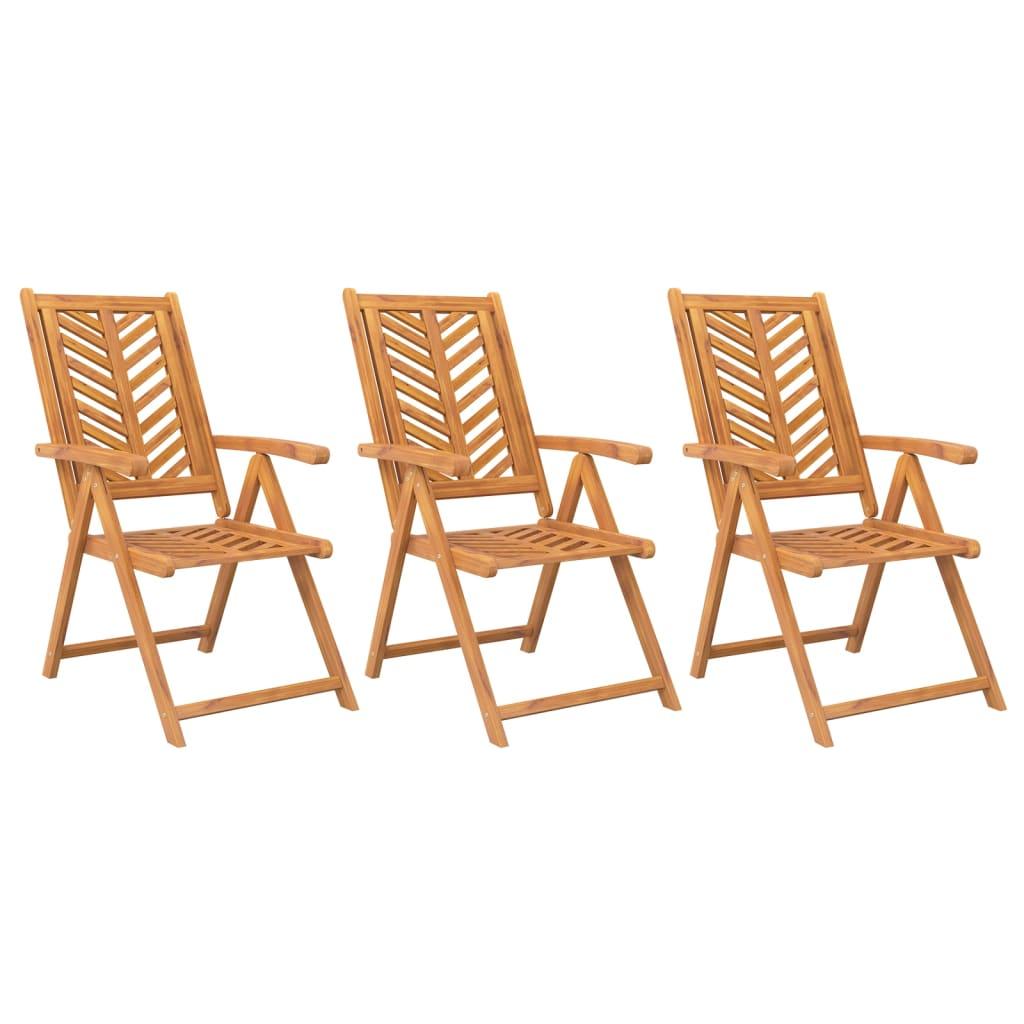 Reclining Patio Chairs 3 pcs Solid Wood Acacia at Set Shop and Smile