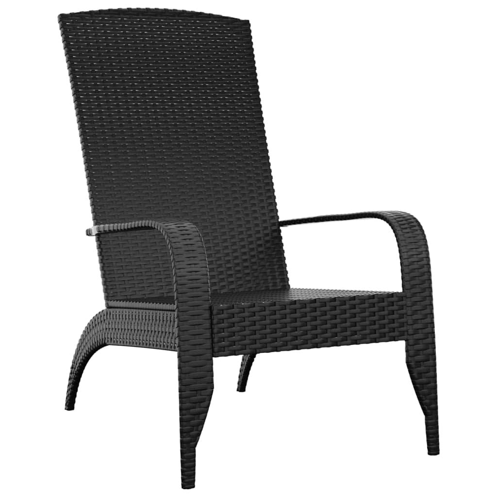Patio Adirondack Chair Black Poly Rattan at Set Shop and Smile