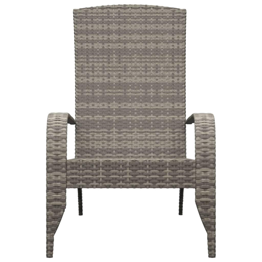 Patio Adirondack Chair Gray Poly Rattan at Set Shop and Smile