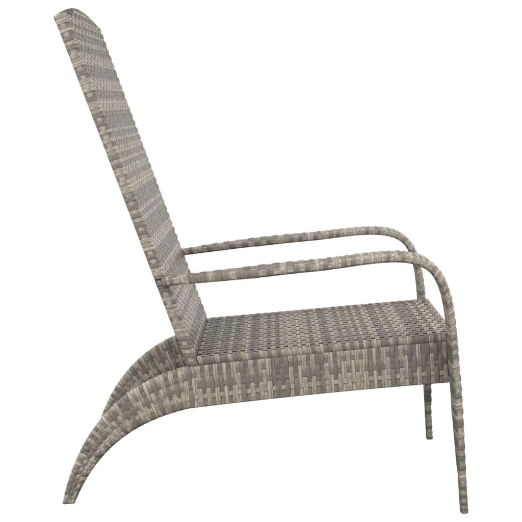 Patio Adirondack Chair Gray Poly Rattan at Set Shop and Smile