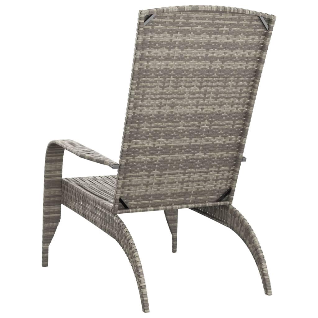 Patio Adirondack Chair Gray Poly Rattan at Set Shop and Smile