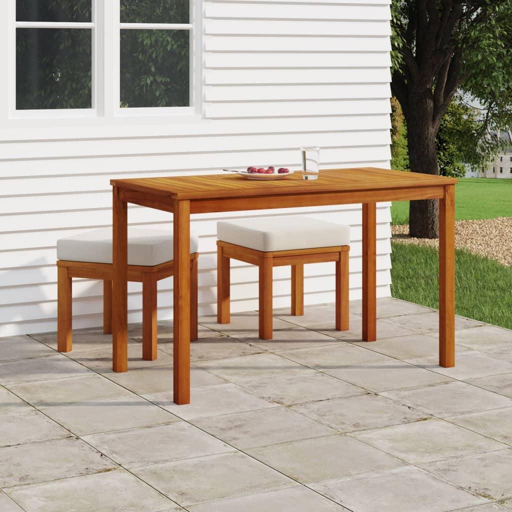 3 Piece Patio Dining Set with Cushions Solid Wood Acacia at Set Shop and Smile