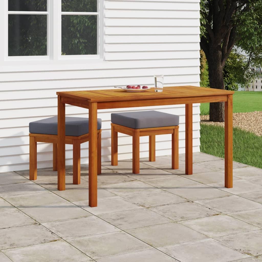3 Piece Patio Dining Set with Cushions Solid Wood Acacia at Set Shop and Smile