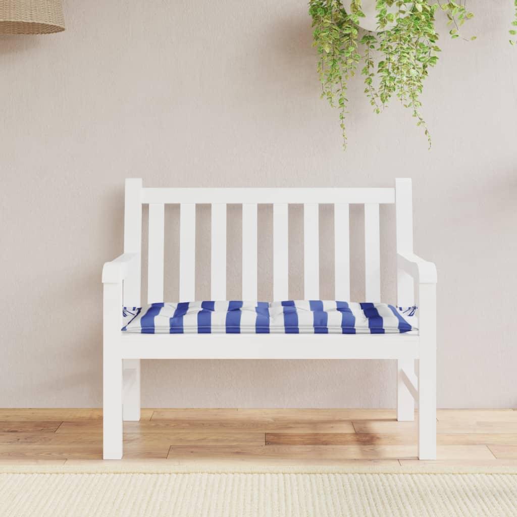 Garden Bench Cushion Blue&White Stripe 39.4"x19.7"x2.8" Oxford Fabric at Set Shop and Smile