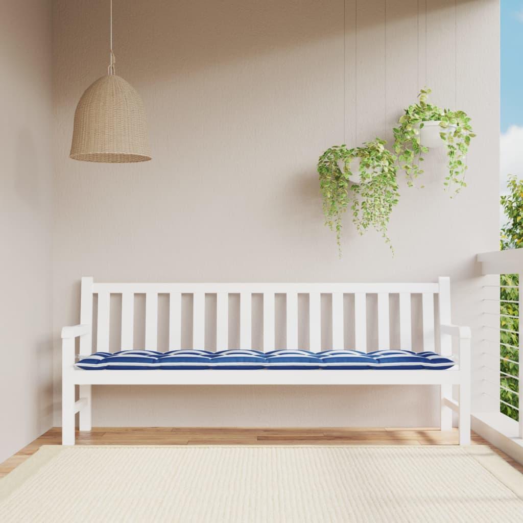Garden Bench Cushion Blue&White Stripe 78.7"x19.7"x2.8" Fabric at Set Shop and Smile