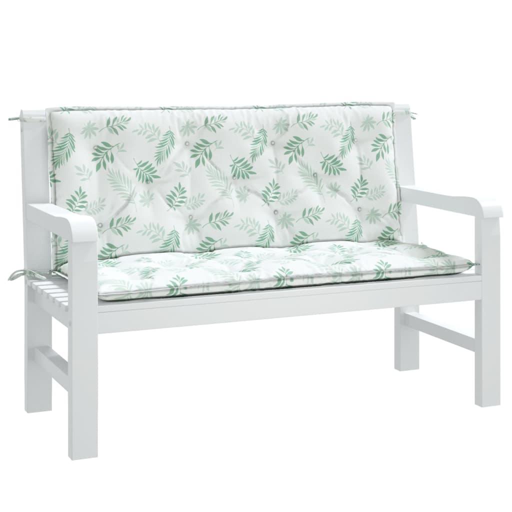 Garden Bench Cushions 2pcs Leaf Pattern 47.2"x19.7"x2.8" Fabric at Set Shop and Smile