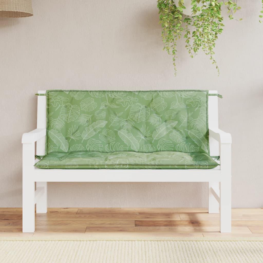 Garden Bench Cushions 2pcs Leaf Pattern 47.2"x19.7"x2.8" Fabric at Set Shop and Smile