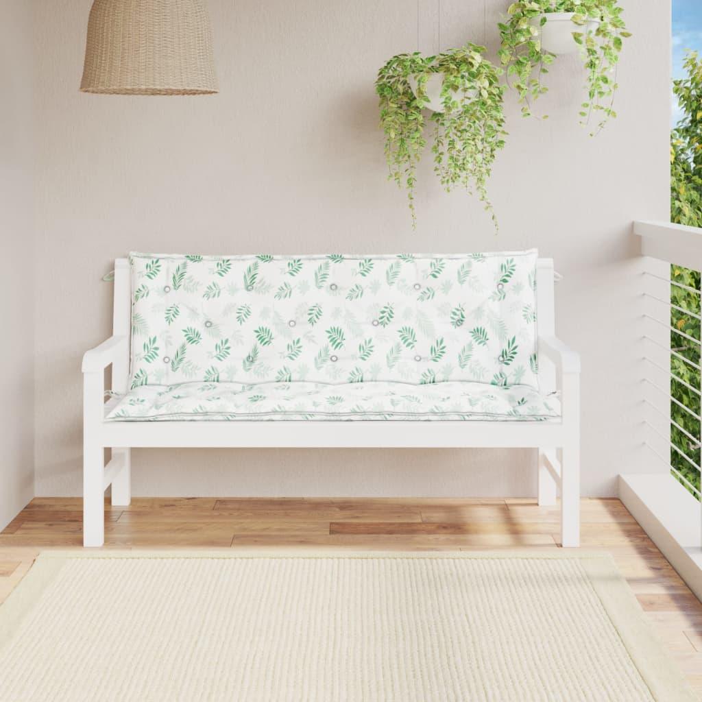 Garden Bench Cushions 2pcs Leaf Pattern 59.1"x19.7"x2.8" Fabric at Set Shop and Smile