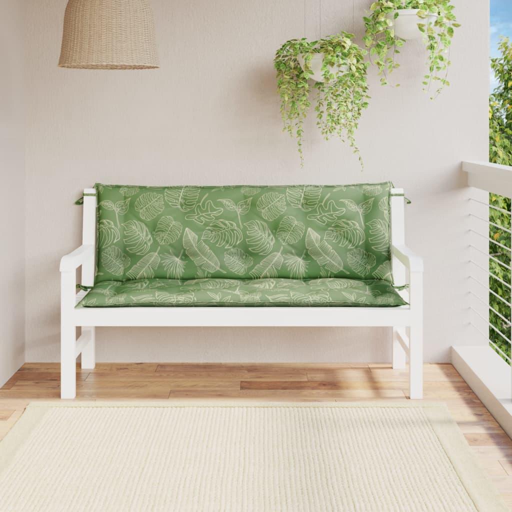 Garden Bench Cushions 2pcs Leaf Pattern 59.1"x19.7"x2.8" Fabric at Set Shop and Smile