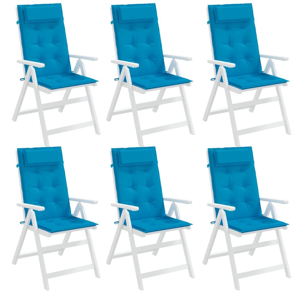 Highback Chair Cushions 6 pcs Light Blue Oxford Fabric at Set Shop and Smile