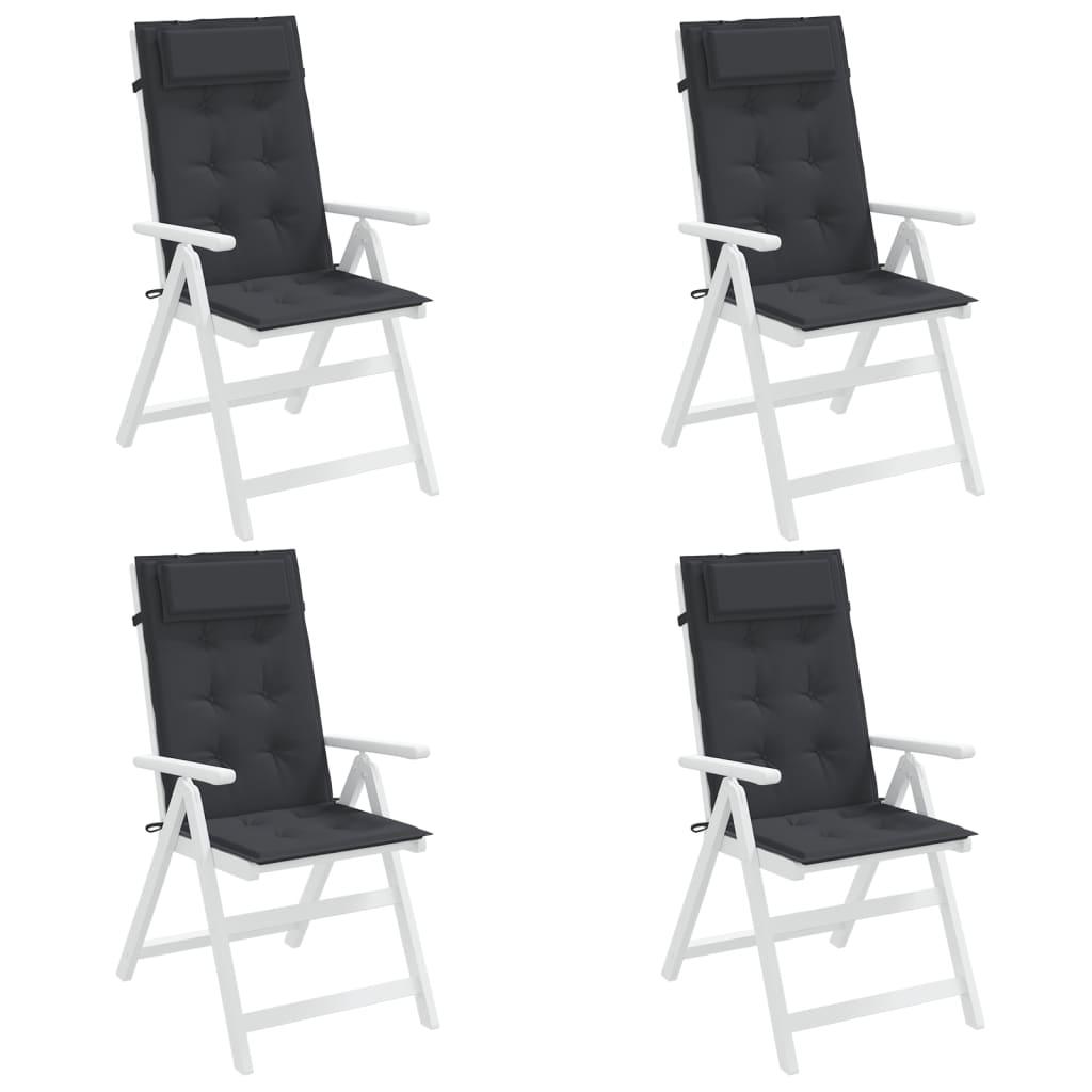 Highback Chair Cushions 4 pcs Black Oxford Fabric at Set Shop and Smile