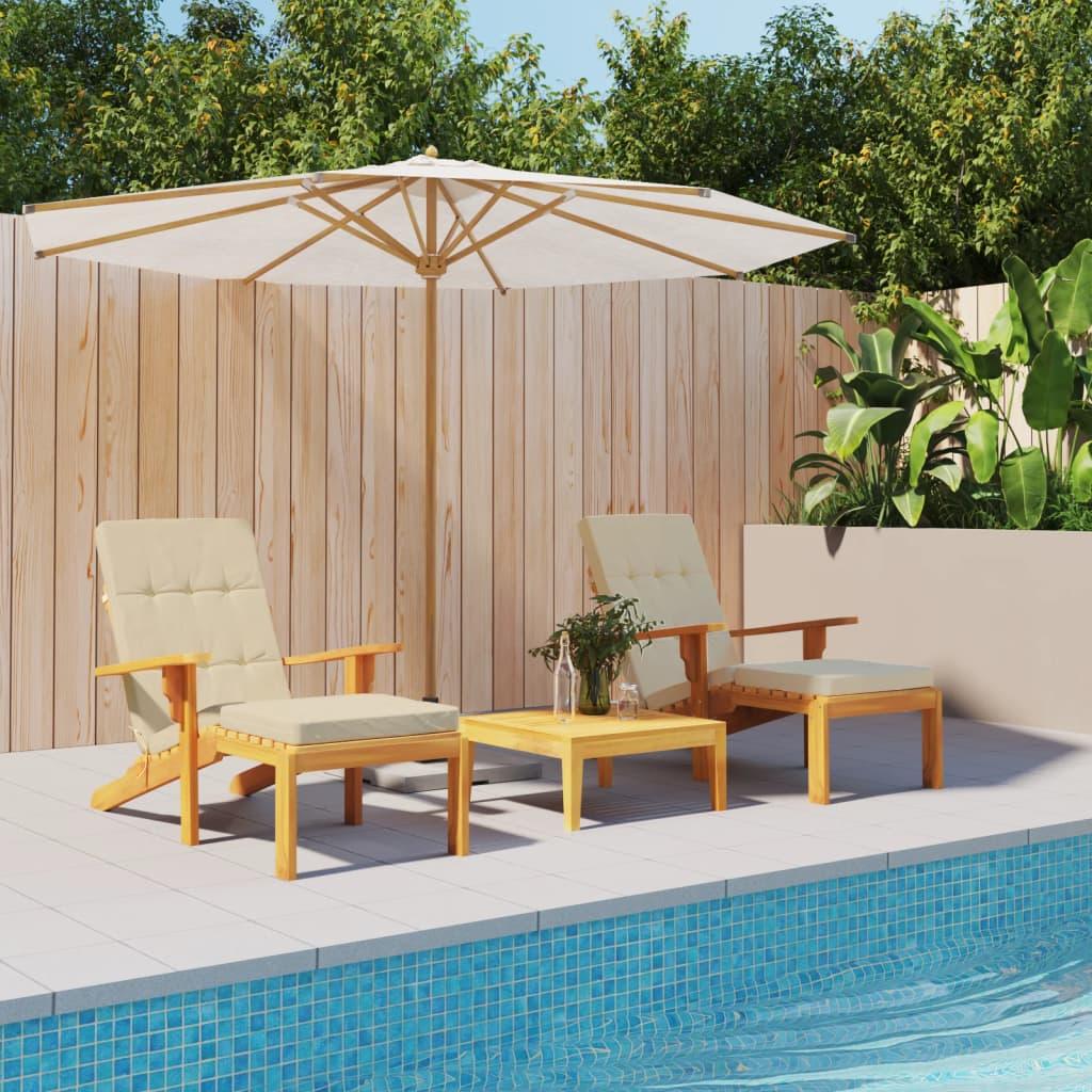 Deck Chair Cushions 2 pcs Beige Oxford Fabric at Set Shop and Smile