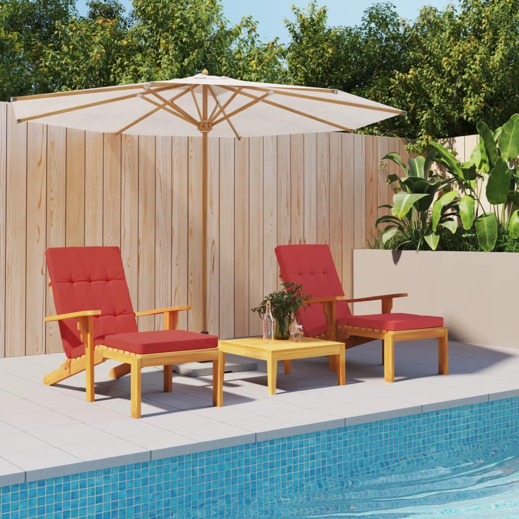 Deck Chair Cushions 2 pcs Red Oxford Fabric at Set Shop and Smile