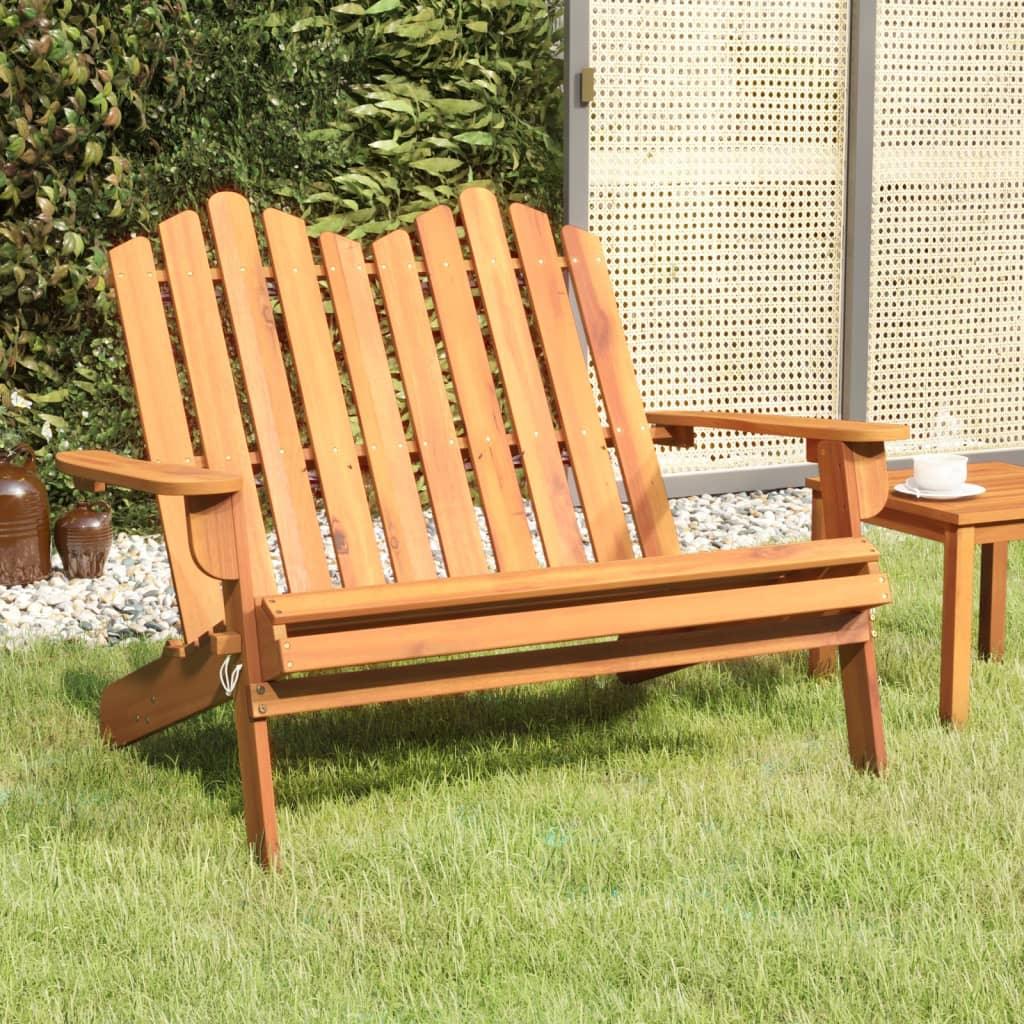 Adirondack Patio Bench 49.6" Solid Wood Acacia at Set Shop and Smile