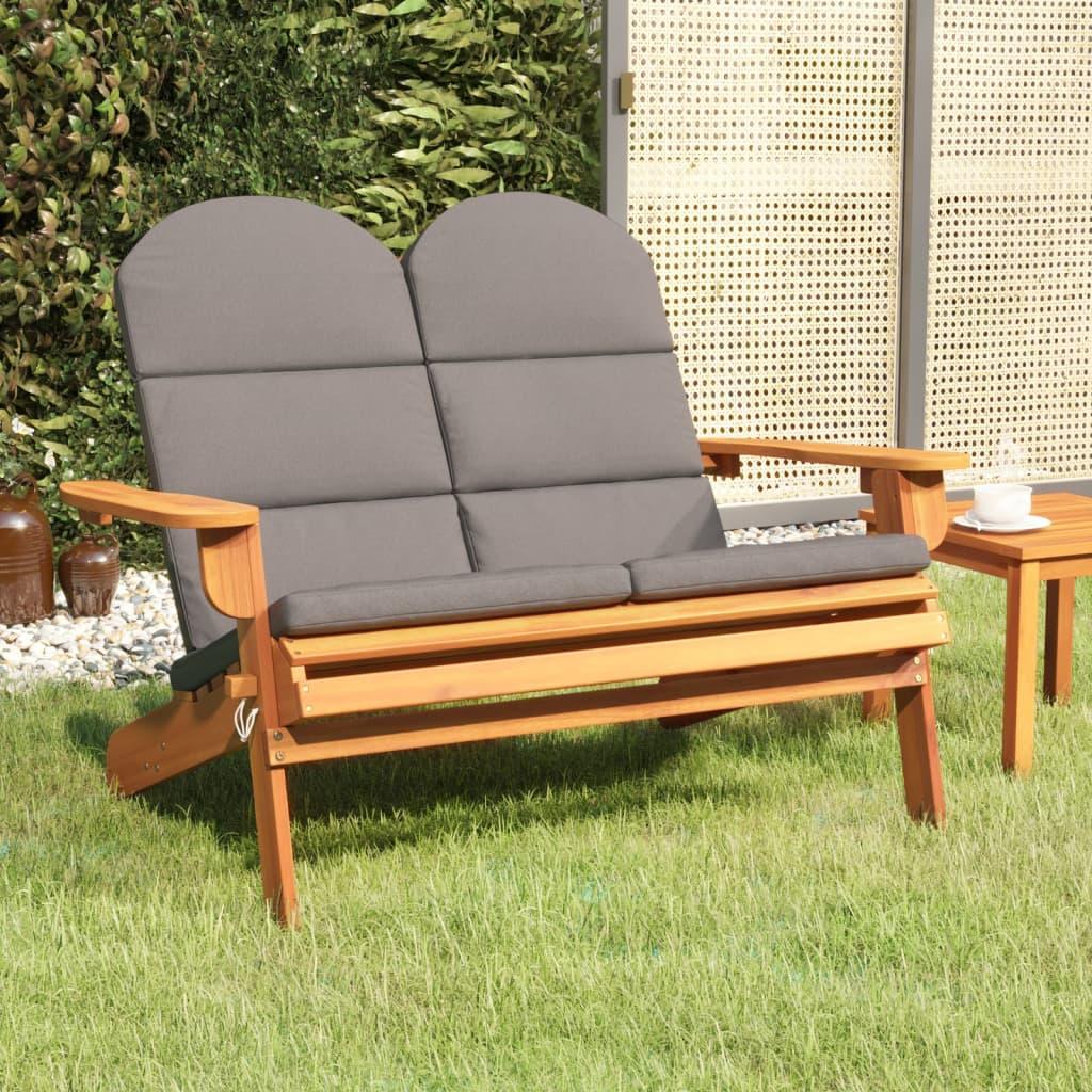 Adirondack Patio Bench with Cushions 49.6" Solid Wood Acacia at Set Shop and Smile