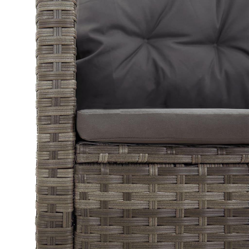 Reclining Corner Sofa with Cushions Gray Poly Rattan at Set Shop and Smile