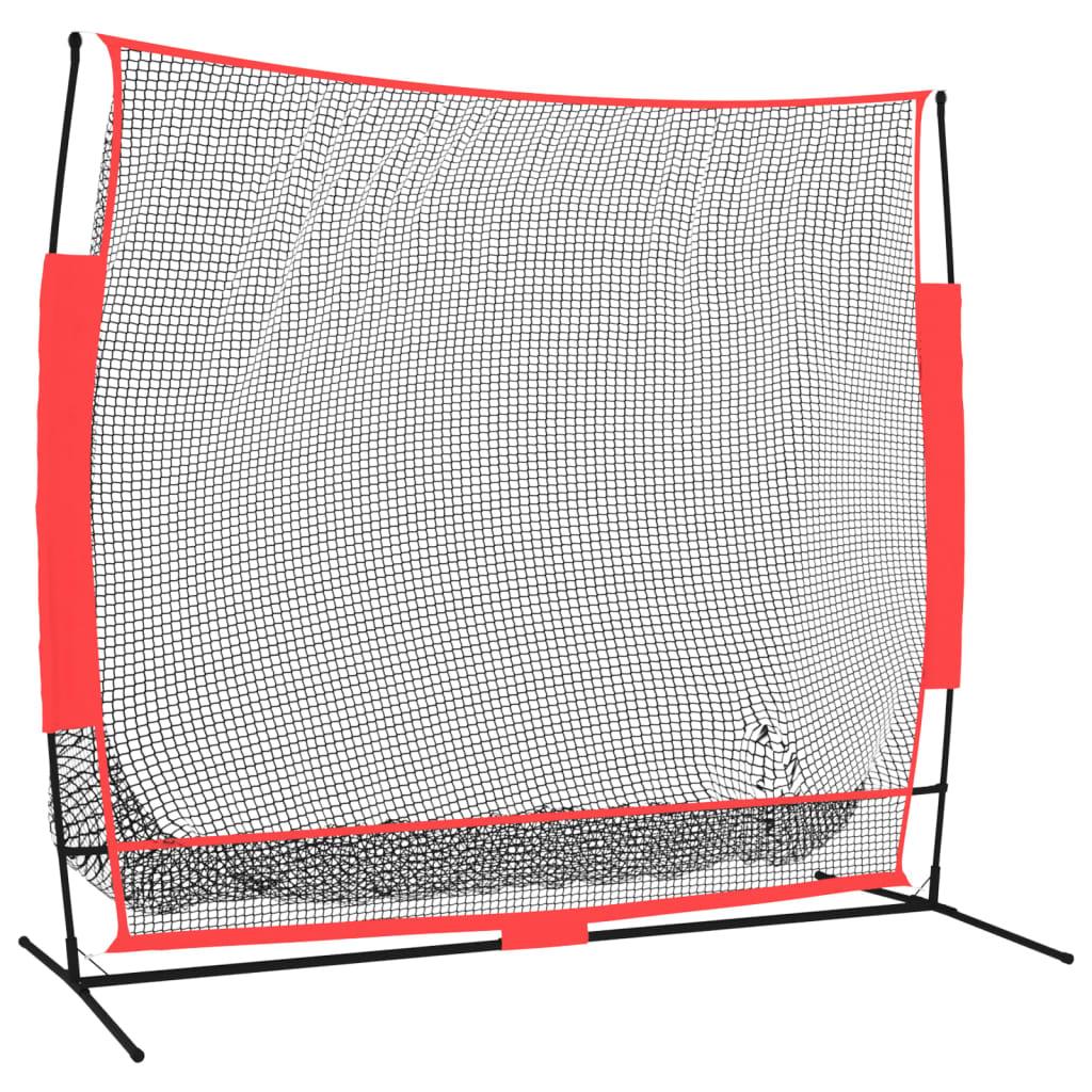 Portable Baseball Net Black and Red 84.6"x42.1"x85" Polyester at Set Shop and Smile