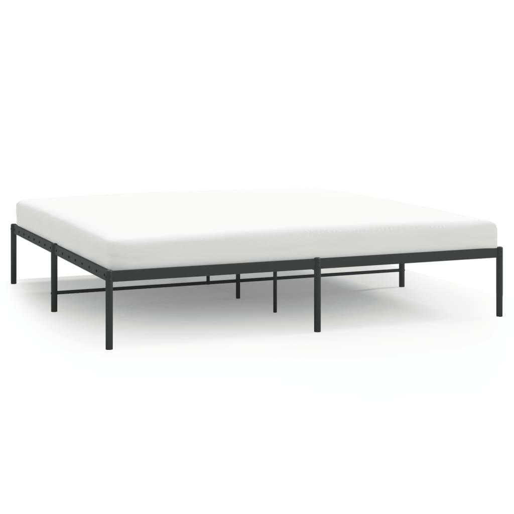 Metal Bed Frame Black 76"x79.9" at Set Shop and Smile