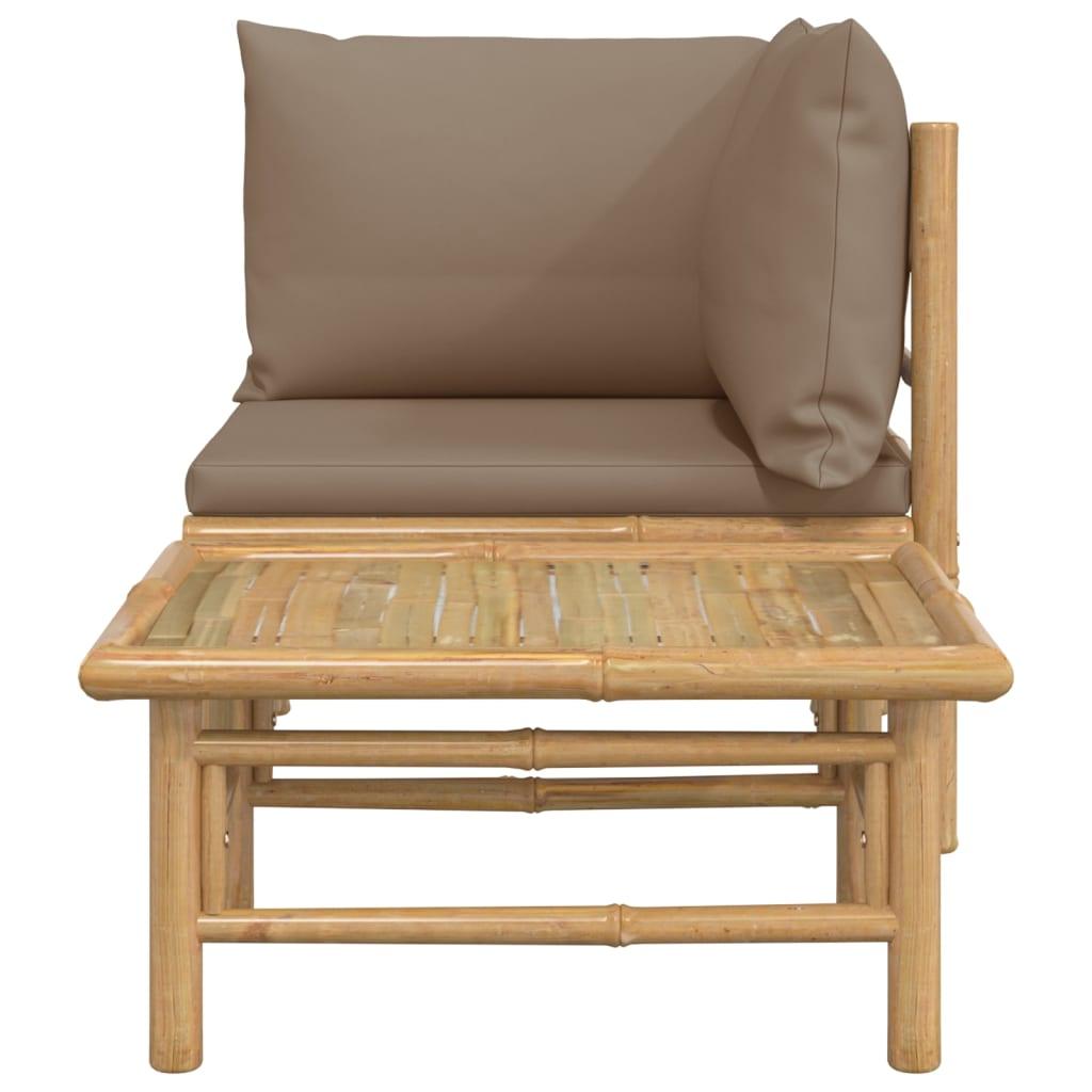 2 Piece Patio Lounge Set with Taupe Cushions Bamboo at Set Shop and Smile
