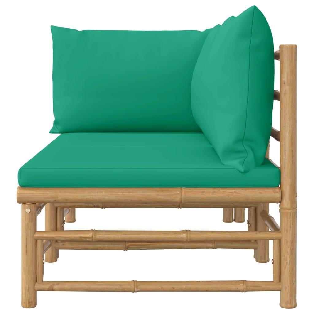 2 Piece Patio Lounge Set with Green Cushions Bamboo at Set Shop and Smile