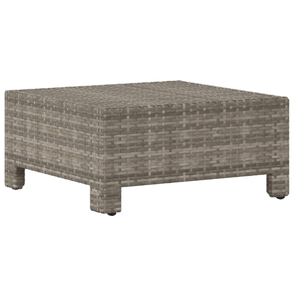 Patio Footrest with Cushion Gray Poly Rattan at Set Shop and Smile