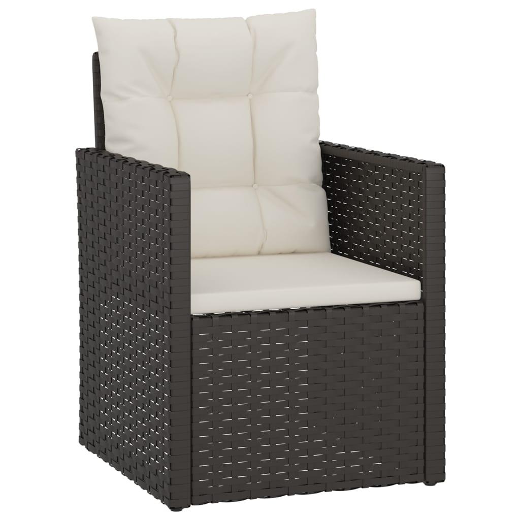 Patio Armchair with Cushions Black Poly Rattan at Set Shop and Smile
