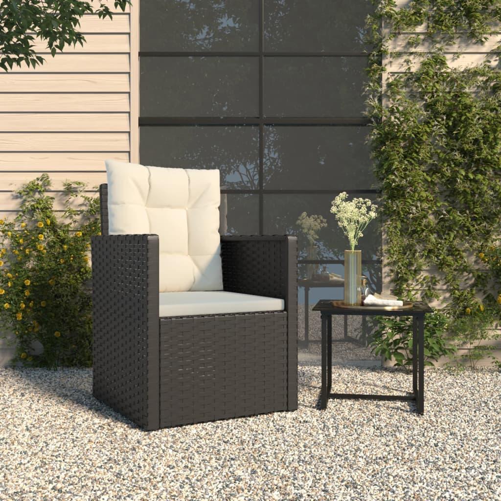 Patio Armchair with Cushions Black Poly Rattan at Set Shop and Smile