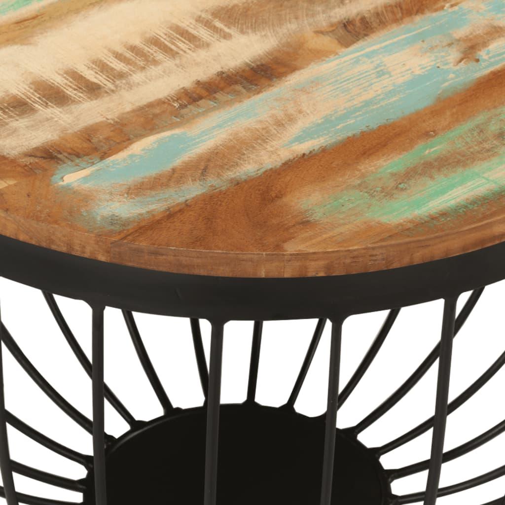 Coffee Table Ø19.7"x13.8" Solid Wood Reclaimed and Steel at Set Shop and Smile