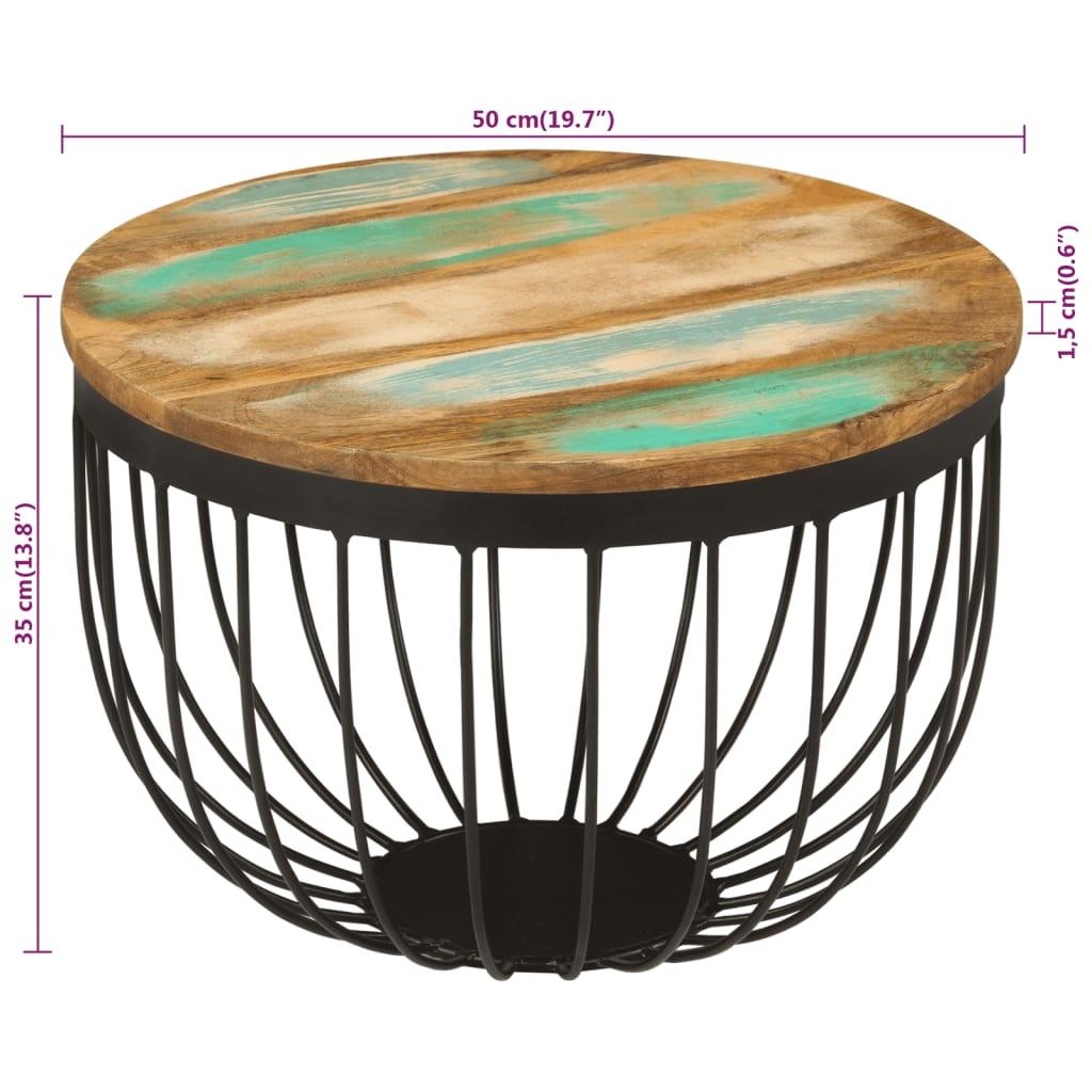 Coffee Table Ø19.7"x13.8" Solid Wood Reclaimed and Steel at Set Shop and Smile