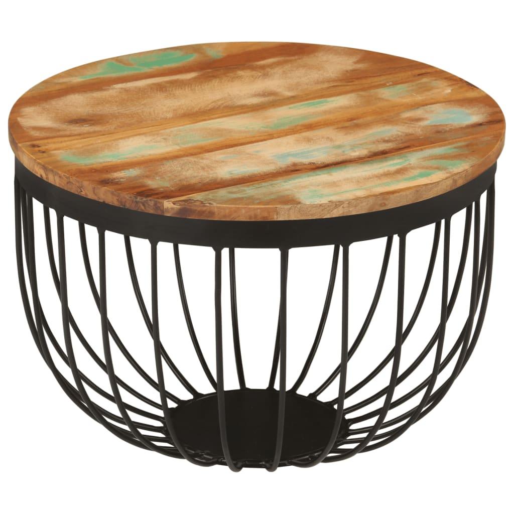 Coffee Table Ø19.7"x13.8" Solid Wood Reclaimed and Steel at Set Shop and Smile