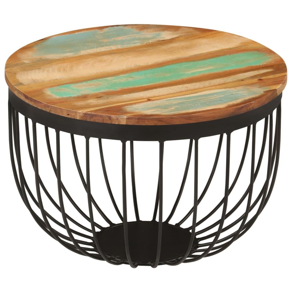 Coffee Table Ø19.7"x13.8" Solid Wood Reclaimed and Steel at Set Shop and Smile