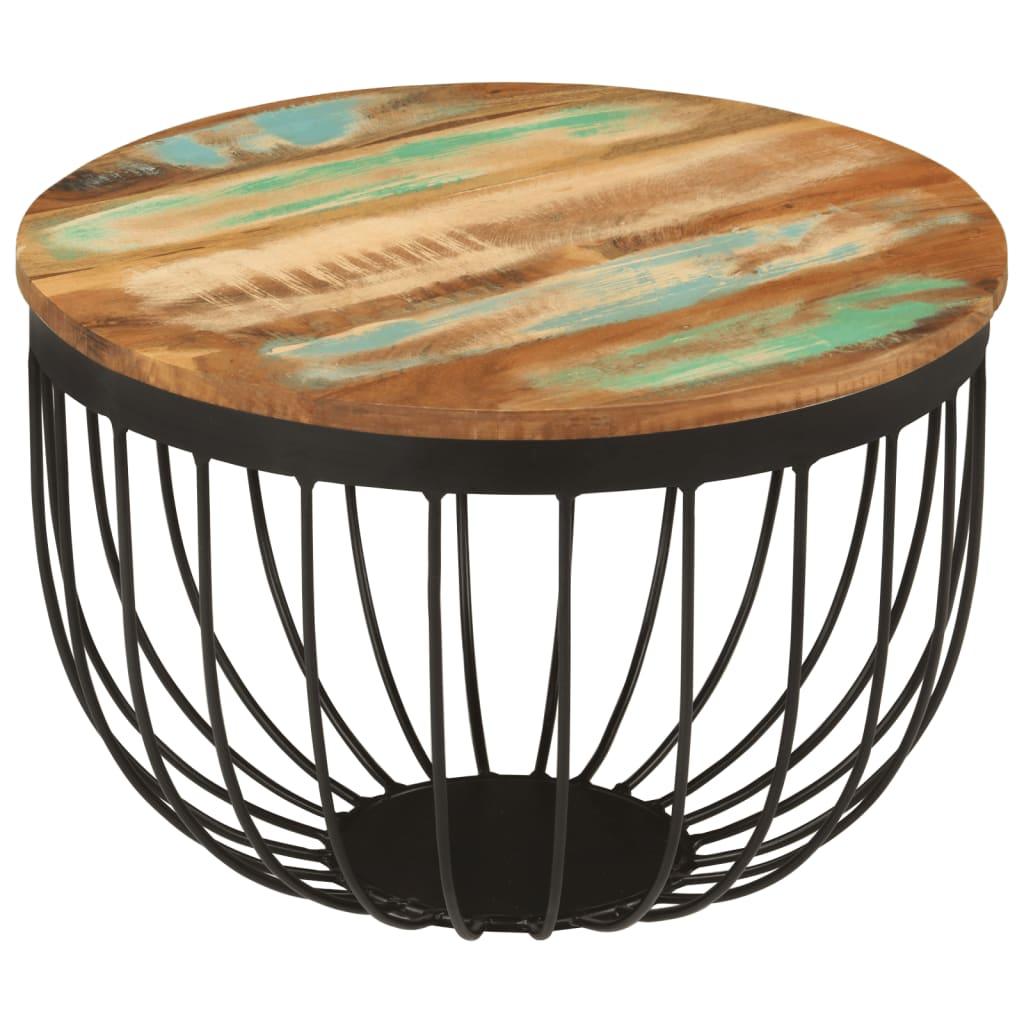 Coffee Table Ø19.7"x13.8" Solid Wood Reclaimed and Steel at Set Shop and Smile