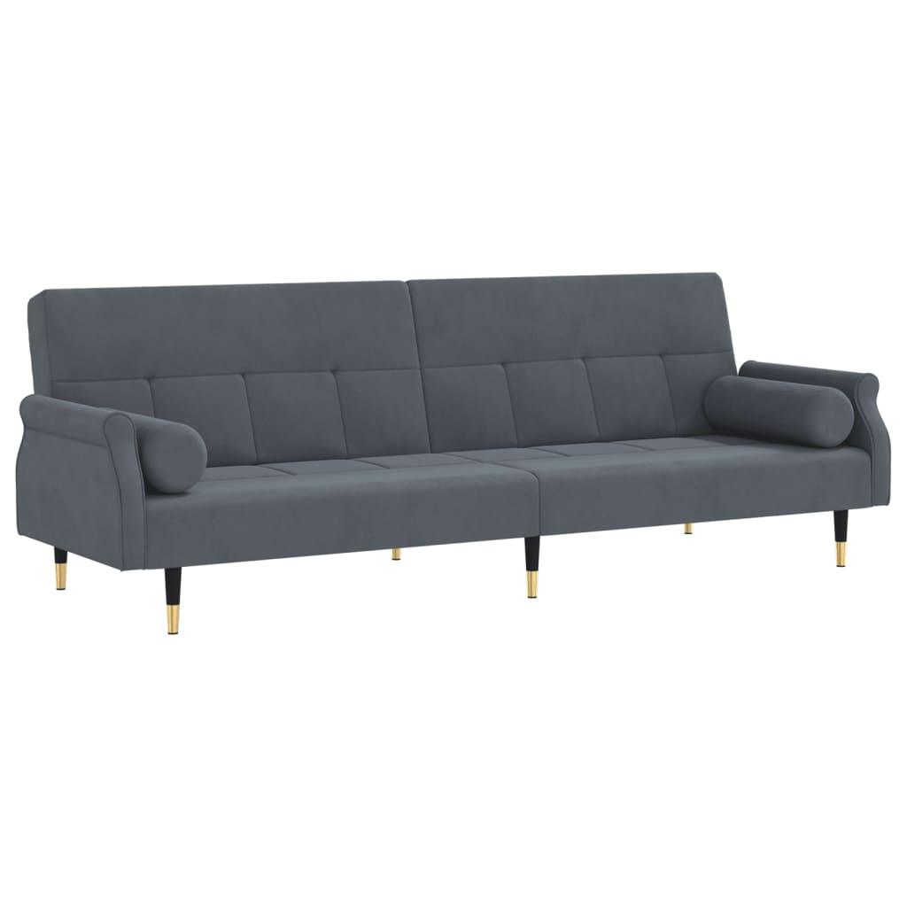 Sofa Bed with Cushions Dark Gray Velvet at Set Shop and Smile