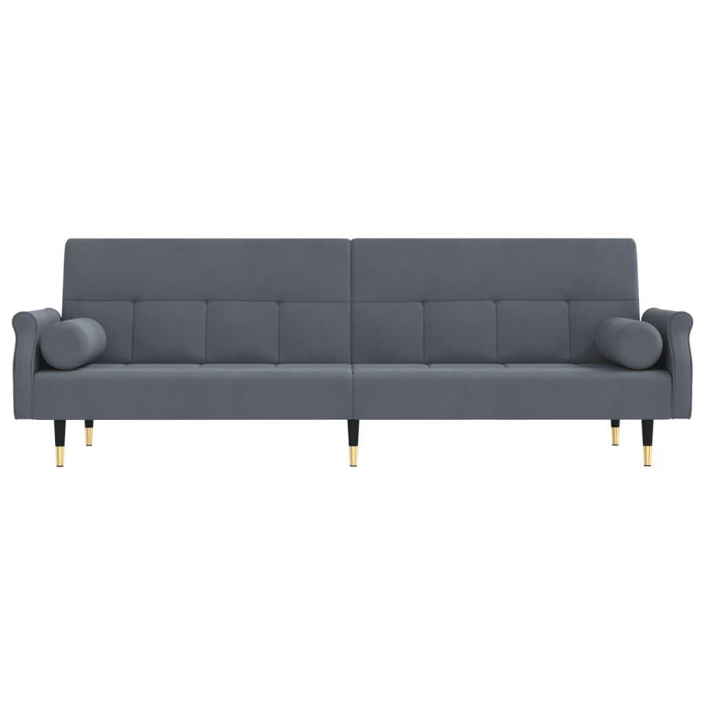Sofa Bed with Cushions Dark Gray Velvet at Set Shop and Smile