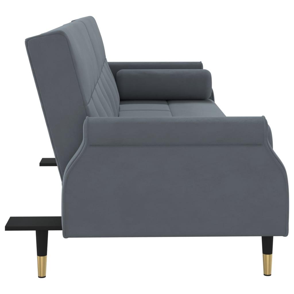 Sofa Bed with Cushions Dark Gray Velvet at Set Shop and Smile