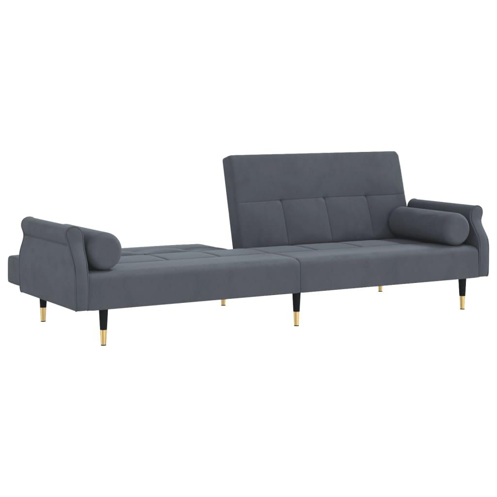 Sofa Bed with Cushions Dark Gray Velvet at Set Shop and Smile