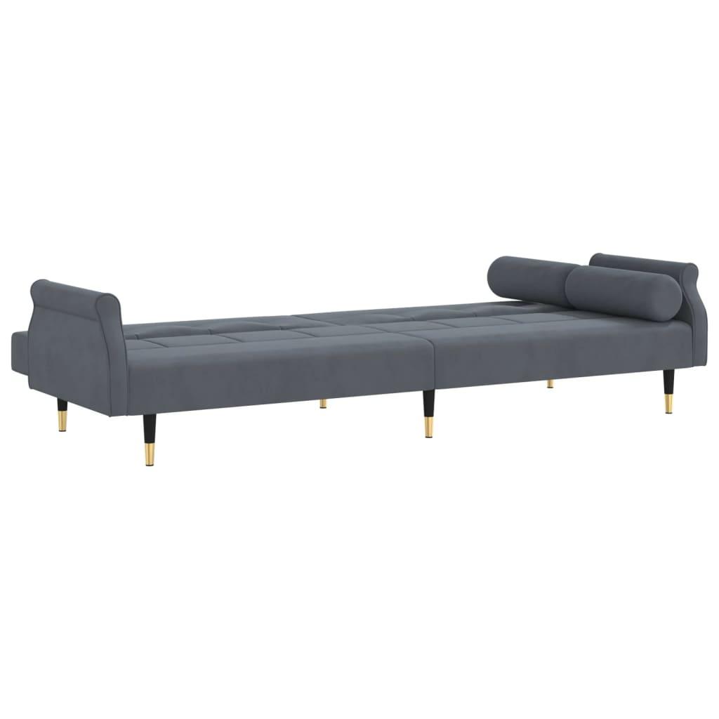 Sofa Bed with Cushions Dark Gray Velvet at Set Shop and Smile