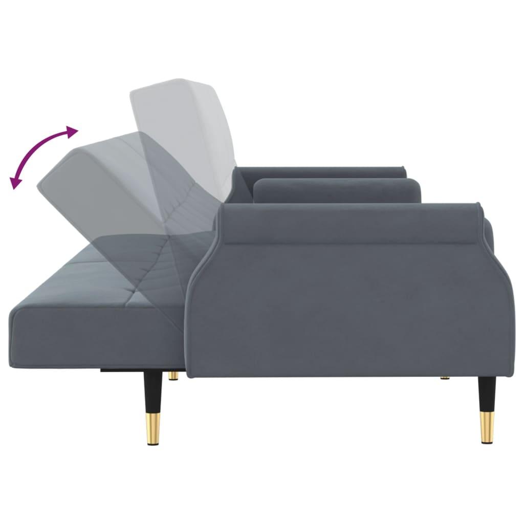 Sofa Bed with Cushions Dark Gray Velvet at Set Shop and Smile