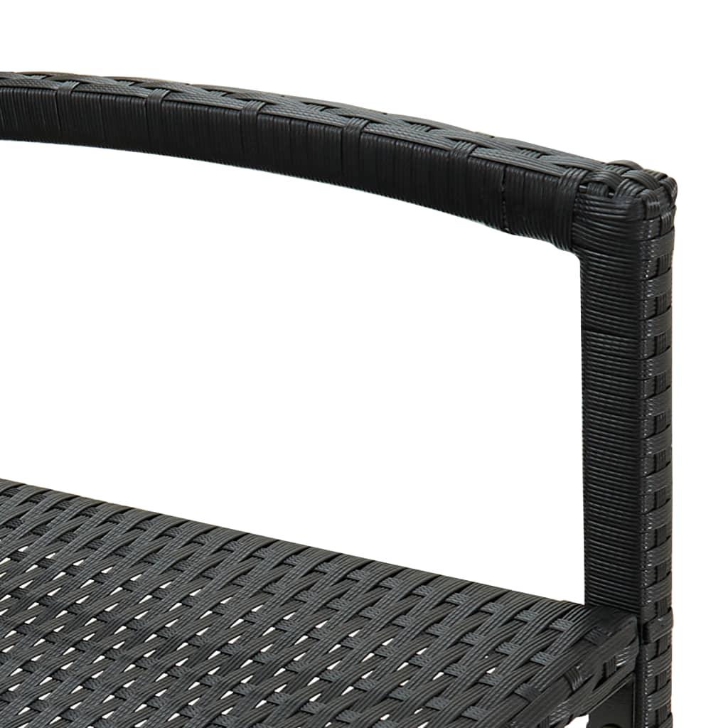 Bar Stools 2 pcs Black Poly Rattan at Set Shop and Smile