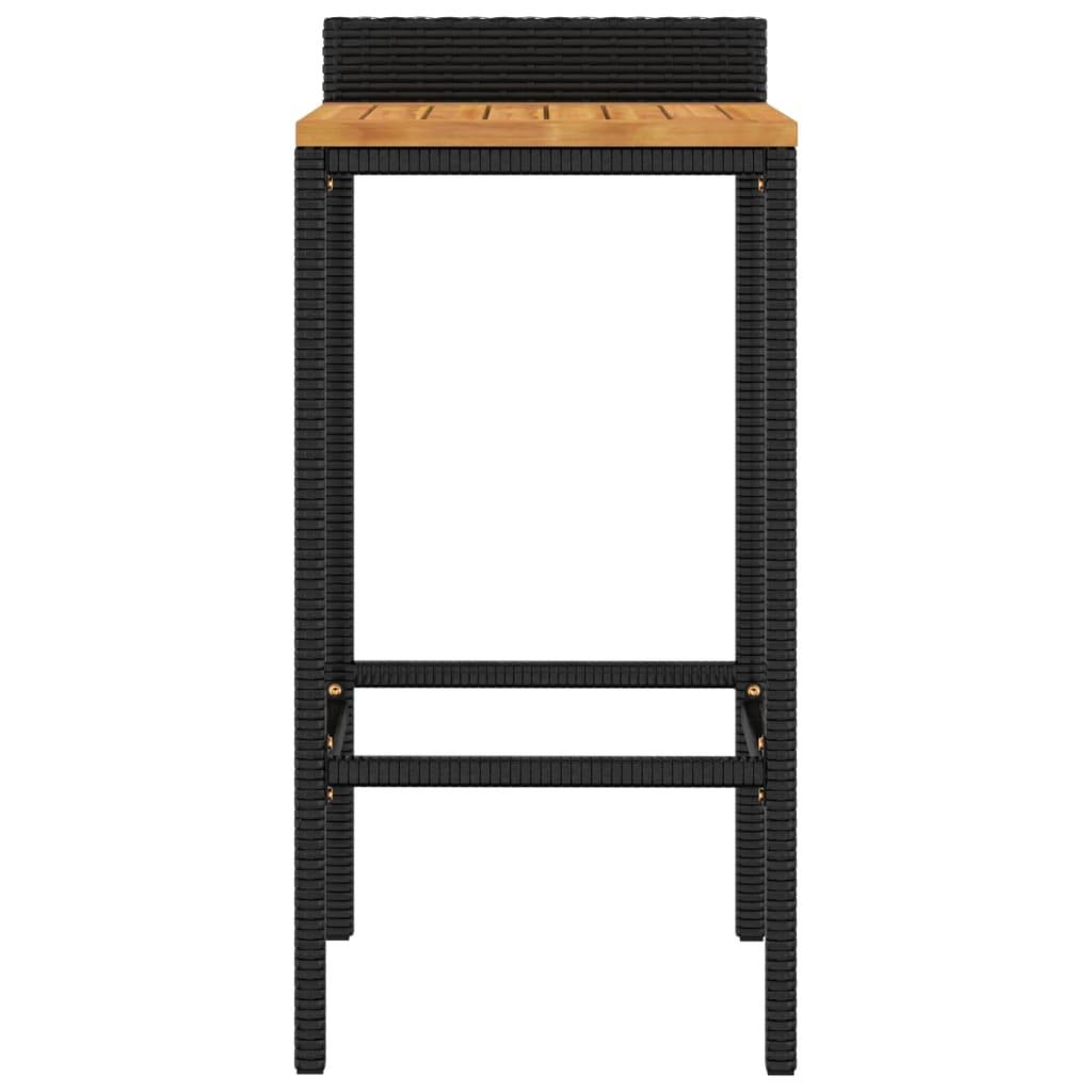 Bar Stools 4 pcs Black Poly Rattan and Solid Wood Acacia at Set Shop and Smile