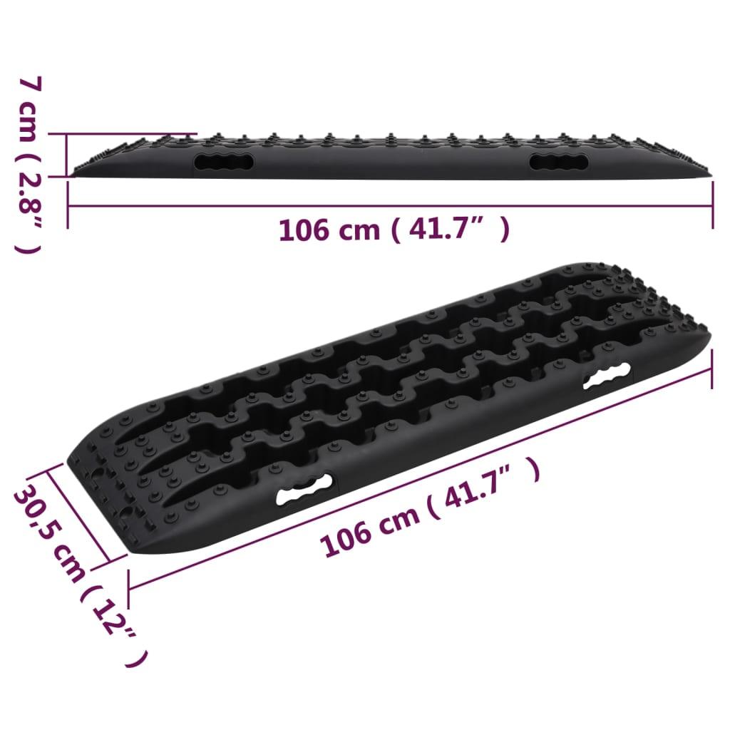 Traction Boards 2 pcs Black 41.7"x12"x2.8" Nylon at Set Shop and Smile