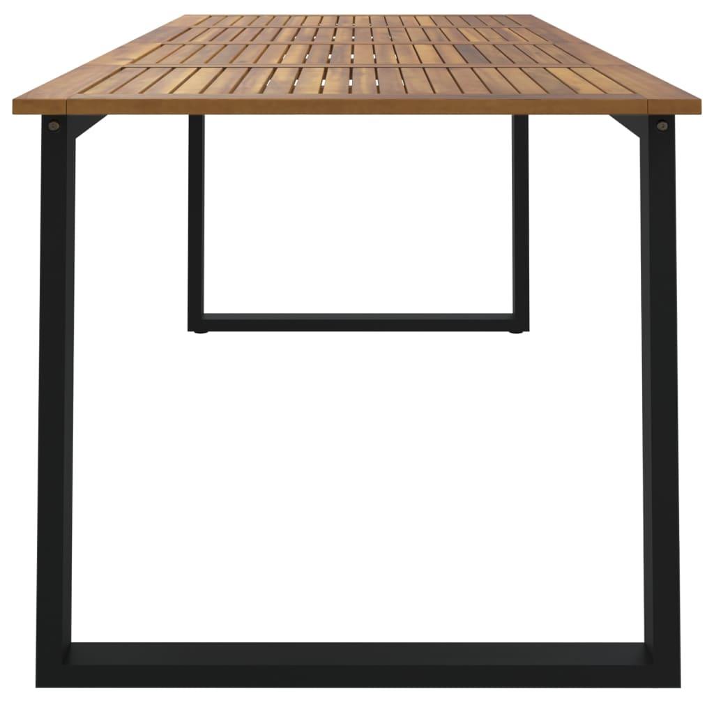Patio Table with U-shaped Legs 78.7"x31.5"x29.5" Solid Wood Acacia at Set Shop and Smile