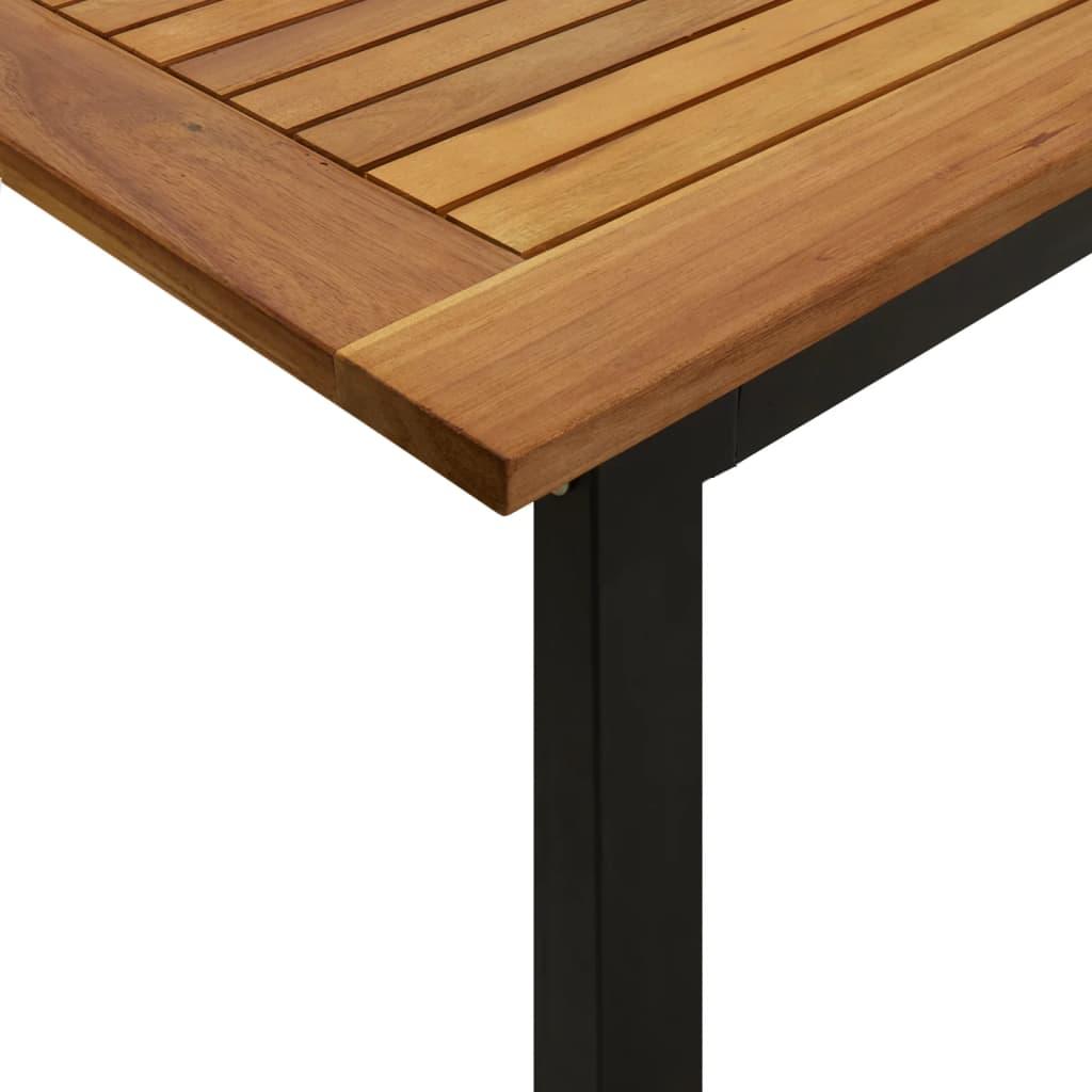 Patio Table with U-shaped Legs 78.7"x31.5"x29.5" Solid Wood Acacia at Set Shop and Smile