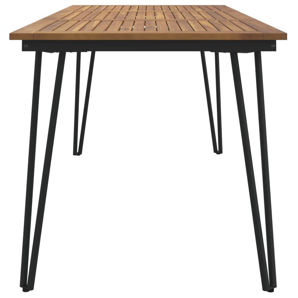 Patio Table with Hairpin Legs 63"x31.5"x29.5" Solid Wood Acacia at Set Shop and Smile