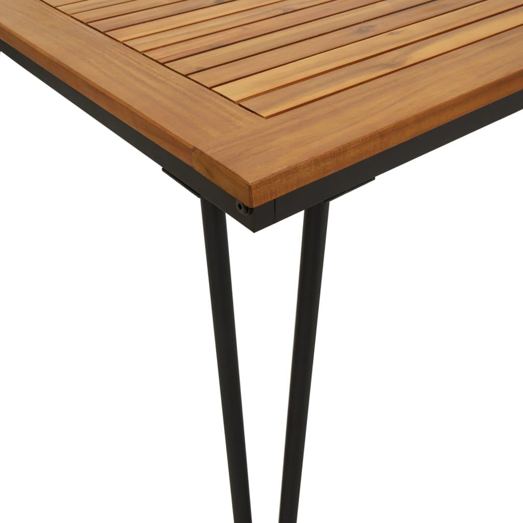 Patio Table with Hairpin Legs 63"x31.5"x29.5" Solid Wood Acacia at Set Shop and Smile