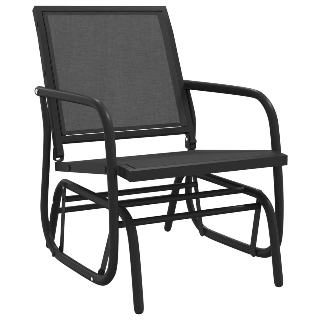 Garden Glider Chair Black 24"x29.9"x34.3" Textilene&Steel at Set Shop and Smile